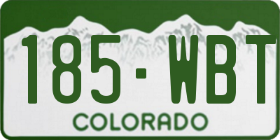 CO license plate 185WBT