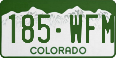 CO license plate 185WFM