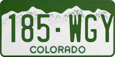 CO license plate 185WGY
