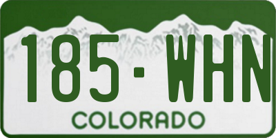 CO license plate 185WHN
