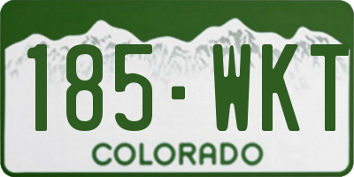 CO license plate 185WKT