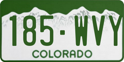 CO license plate 185WVY