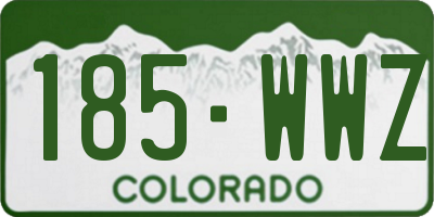 CO license plate 185WWZ
