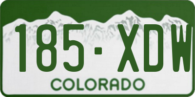 CO license plate 185XDW