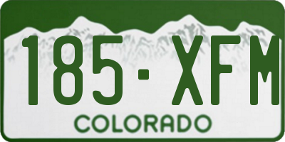 CO license plate 185XFM