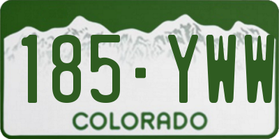 CO license plate 185YWW