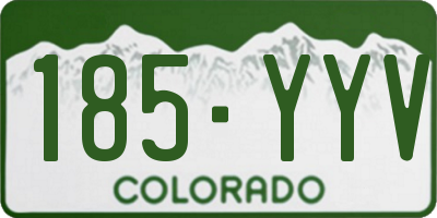 CO license plate 185YYV
