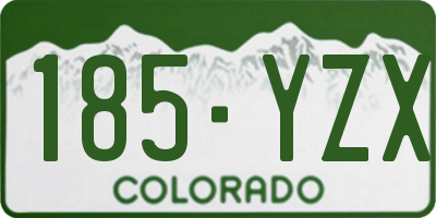 CO license plate 185YZX