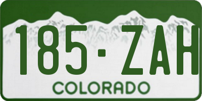 CO license plate 185ZAH