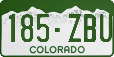 CO license plate 185ZBU