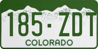CO license plate 185ZDT