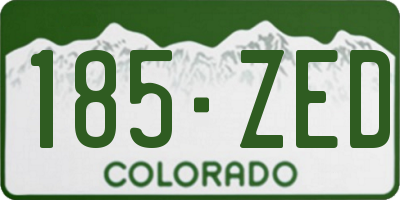CO license plate 185ZED