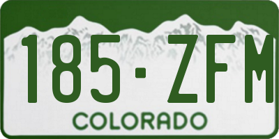 CO license plate 185ZFM