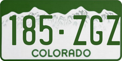 CO license plate 185ZGZ