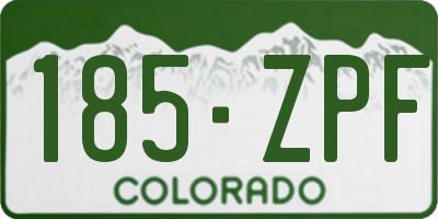 CO license plate 185ZPF