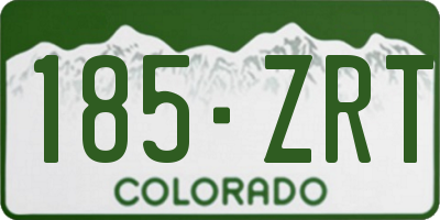 CO license plate 185ZRT