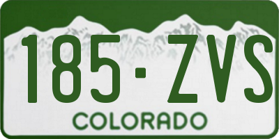 CO license plate 185ZVS