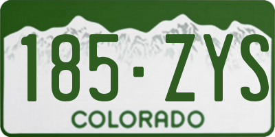 CO license plate 185ZYS