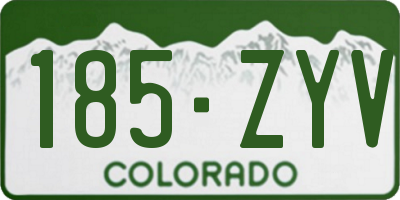 CO license plate 185ZYV