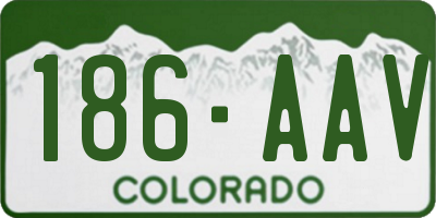 CO license plate 186AAV