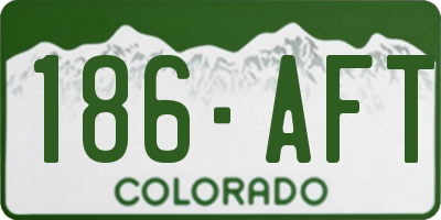 CO license plate 186AFT
