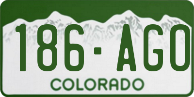 CO license plate 186AGO