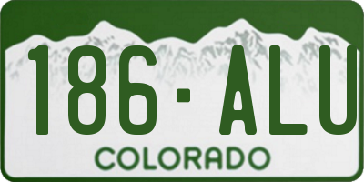 CO license plate 186ALU