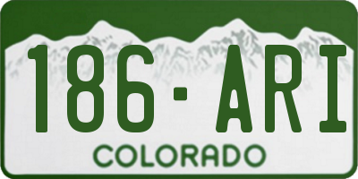 CO license plate 186ARI