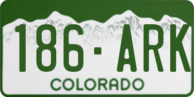 CO license plate 186ARK