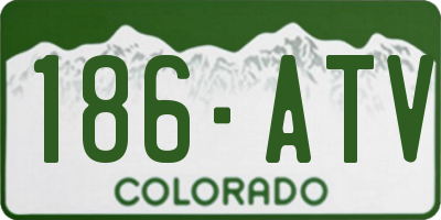 CO license plate 186ATV