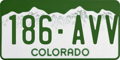 CO license plate 186AVV