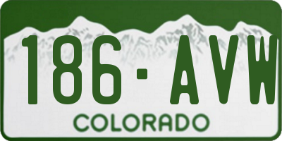 CO license plate 186AVW