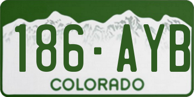 CO license plate 186AYB