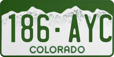 CO license plate 186AYC