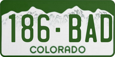 CO license plate 186BAD