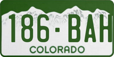 CO license plate 186BAH