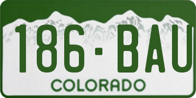 CO license plate 186BAU