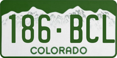 CO license plate 186BCL