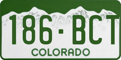 CO license plate 186BCT
