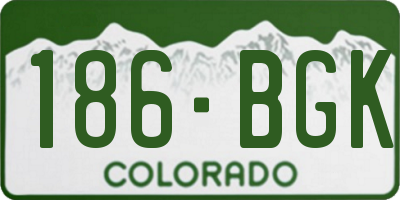 CO license plate 186BGK