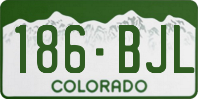 CO license plate 186BJL