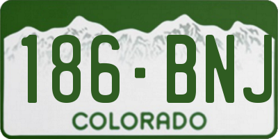 CO license plate 186BNJ