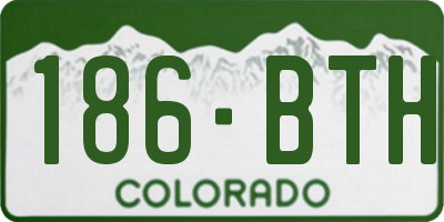 CO license plate 186BTH