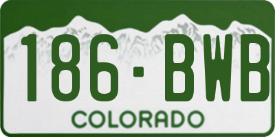 CO license plate 186BWB