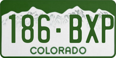 CO license plate 186BXP