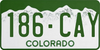 CO license plate 186CAY