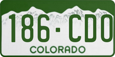 CO license plate 186CDO