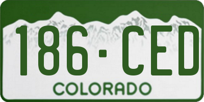 CO license plate 186CED