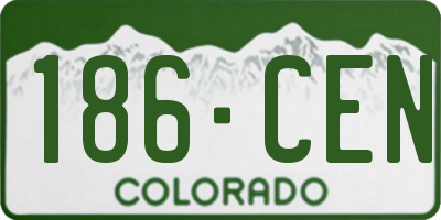 CO license plate 186CEN