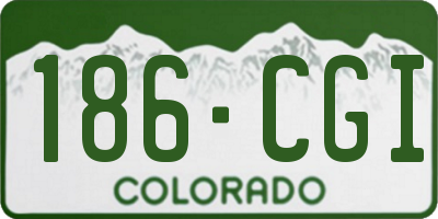 CO license plate 186CGI